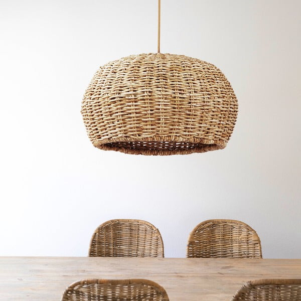 Nest rattan függőlámpa, magasság 150 cm - SULION-image-1