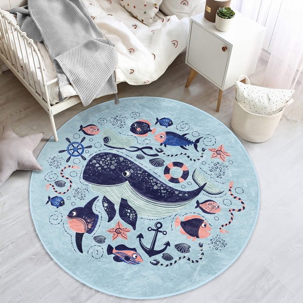 Kék gyerek szőnyeg ø 120 cm Comfort – Mila Home-image-1