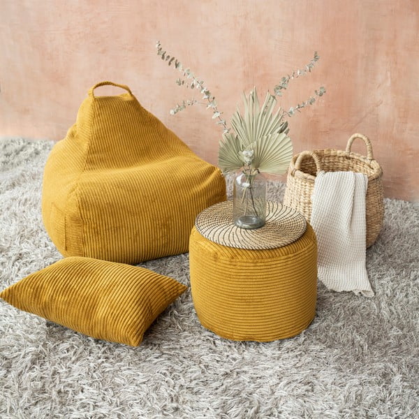 Krémszínű buklé gyerek babzsákfotel Game Amuse – SLOWDOWN-image-1