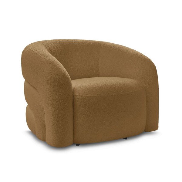 Mustársárga forgó buklé fotel Elina – Bobochic Paris