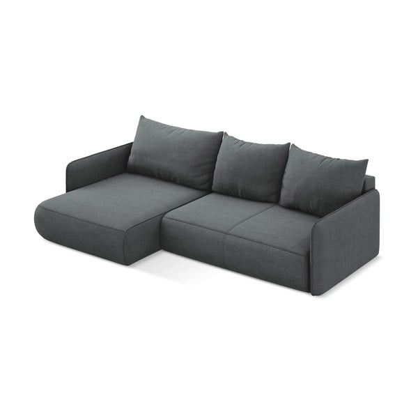 Szürke kinyitható-tárolóhelyes sarokkanapé (bal oldali) Nanea – Makamii-image-4