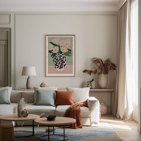 Nyomtatott keretezett kép 50x70 cm Spotted Vase – Styler-image-1