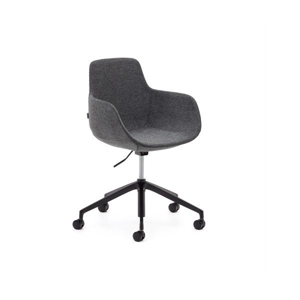 Sötétszürke kárpitozott étkezőszék Tissiana – Kave Home-image-1