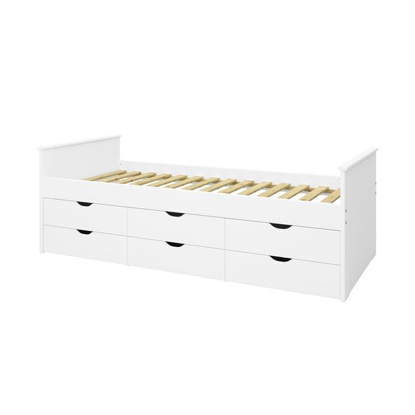 Fehér gyerekágy tárolóhellyel 90x200 cm Alba - Tvilum-image-1