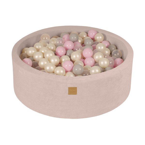 Krémszínű bársony labdamedence ø 90x30 cm Montessori – Meowbaby