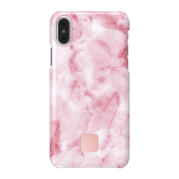 Slim rózsaszín márványmintás telefontok, alkalmas iPhone X és XS - Happy Plugs