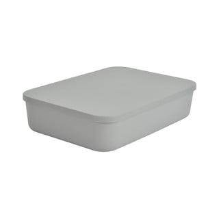 Szürke fedeles műanyag tárolódoboz 35,5x25,5x8 cm – Homéa