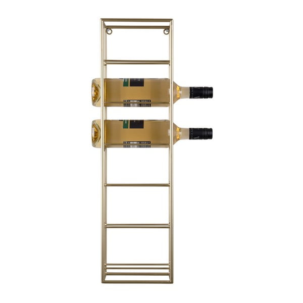 Aranyszínű fali fém bortartó polcos állvány, palackok száma 6  Single  – PT LIVING-image-2
