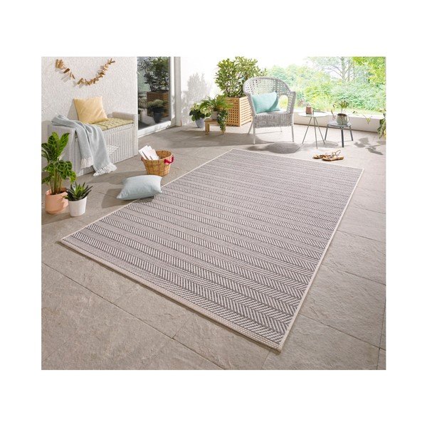 Caribbean szürke-krémszínű kültéri szőnyeg, 140 x 200 cm - NORTHRUGS-image-4