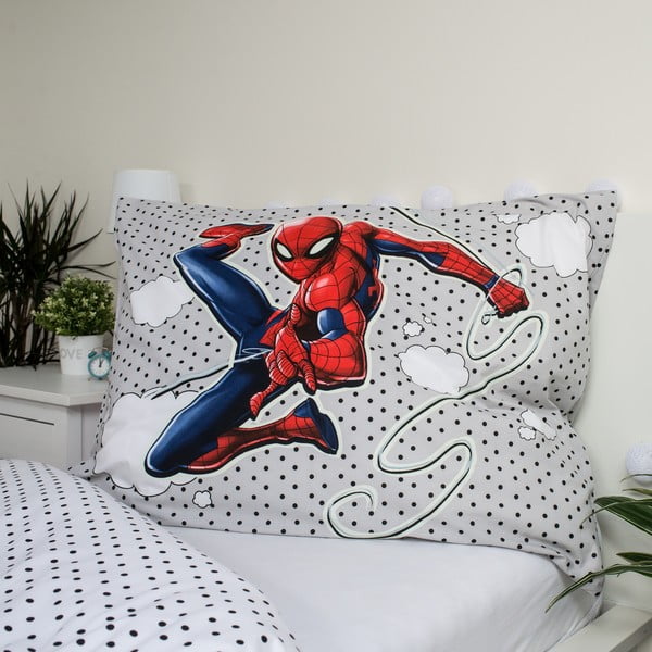 Pamut gyerek egyszemélyes ágyneműhuzat, világító hatással 140x200 cm Spiderman - Jerry Fabrics-image-3