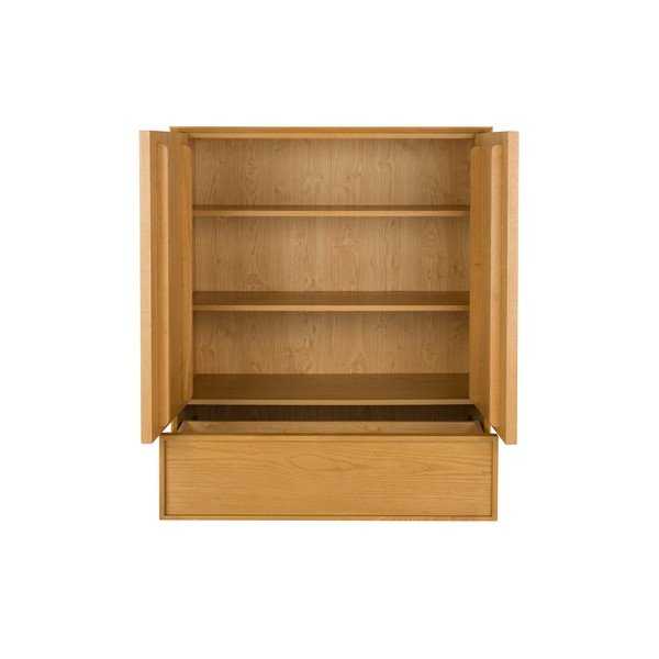 Natúr színű kőrisfa szekrény 100x120x45 cm Raster – Zuiver-image-2