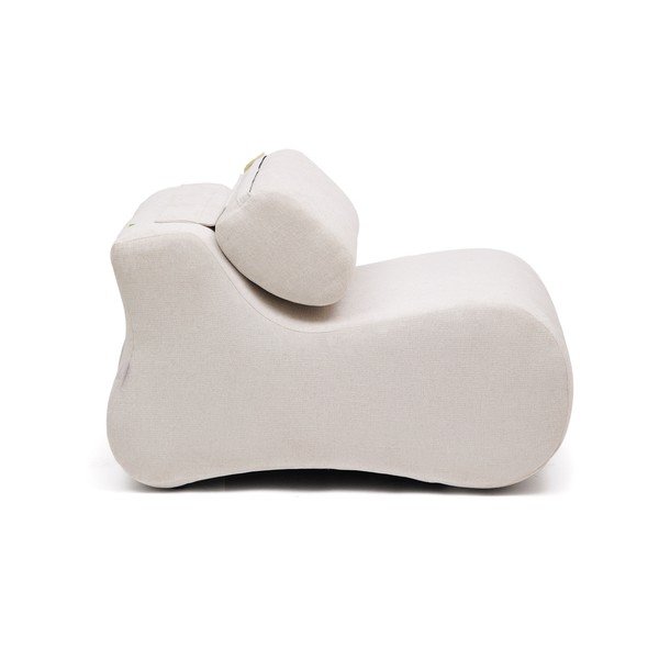 Fehér-világos rózsaszín zsenília fotel Club – Kave Home-image-1