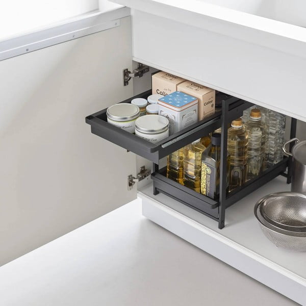 Fekete fém kiegészítő polc 30x42 cm Tower – YAMAZAKI-image-2