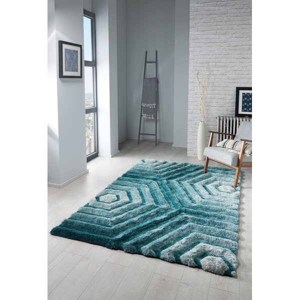 Hexagon Duck kékeszöld szőnyeg, 160 x 230 cm - Flair Rugs-image-1