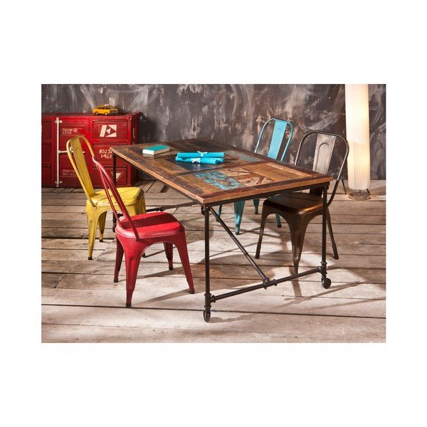 Coffee újrahasznosított mangófa étkezőasztal - Interlink-image-2