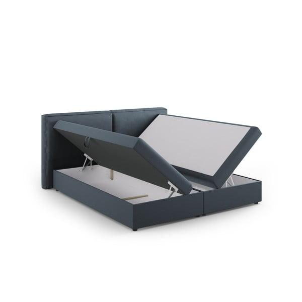 Kék ágyneműtartós boxspring ágy 160x200 cm Arendal – Cosmopolitan Design-image-3