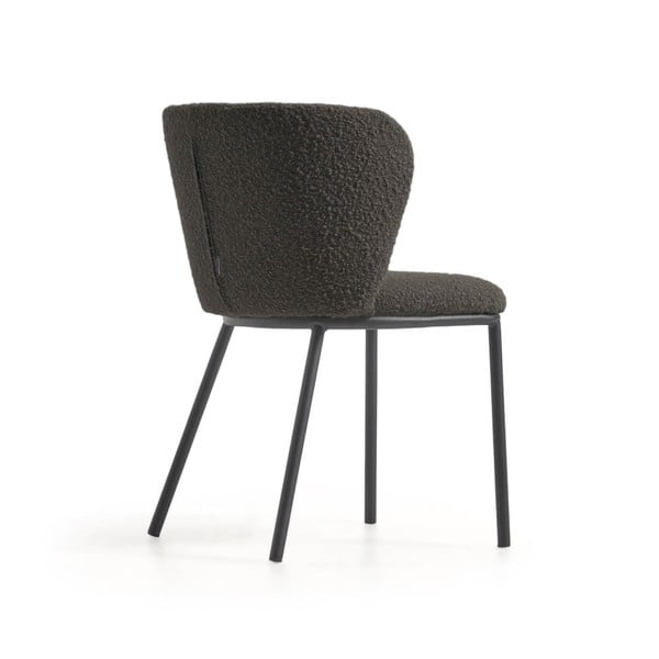 Fekete kárpitozott étkezőfotel Ciselia – Kave Home-image-3