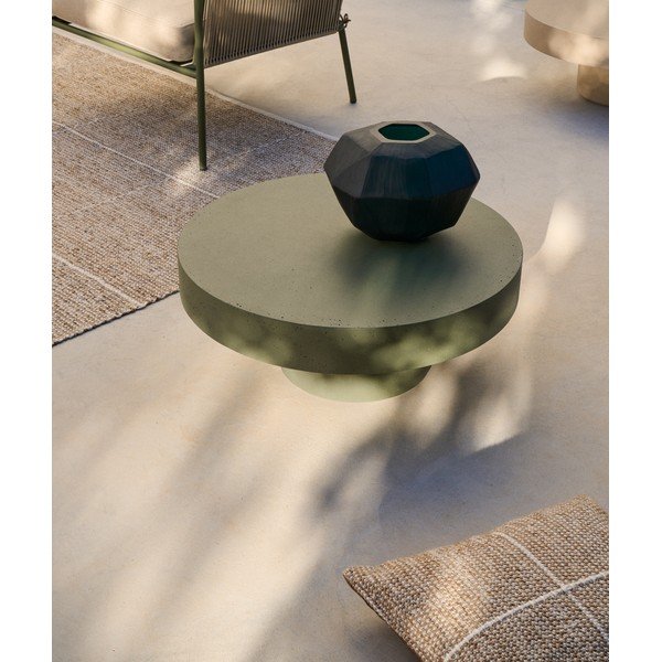 Beton kerek kerti dohányzóasztal ø 66 cm Aiguablava – Kave Home-image-1
