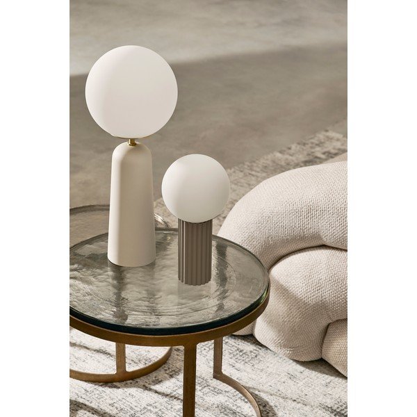 Fehér fém asztali lámpa üveg búrával (magasság 51 cm) Delphine – Bizzotto-image-1