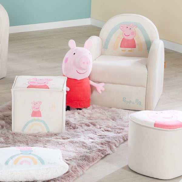 Fehér bársony gyerek fotel Peppa Pig – Roba-image-4