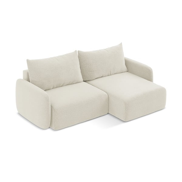 Krémszínű kinyitható-tárolóhelyes sarokkanapé (jobb oldali) Kalena – Makamii-image-3