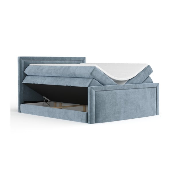 Kék ágyneműtartós boxspring ágy 180x200 cm Lavenda – Maison de Rêve-image-3