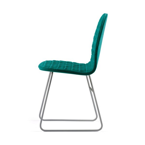 Mannequin V Triangle türkizkék szék, fém lábakkal - Iker-image-2