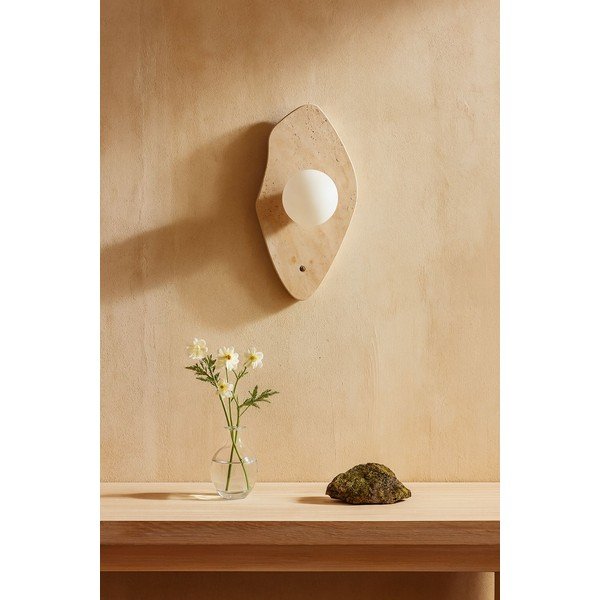 Bézs kő fali lámpa ø 10 cm Hilde – Opviq lights-image-2
