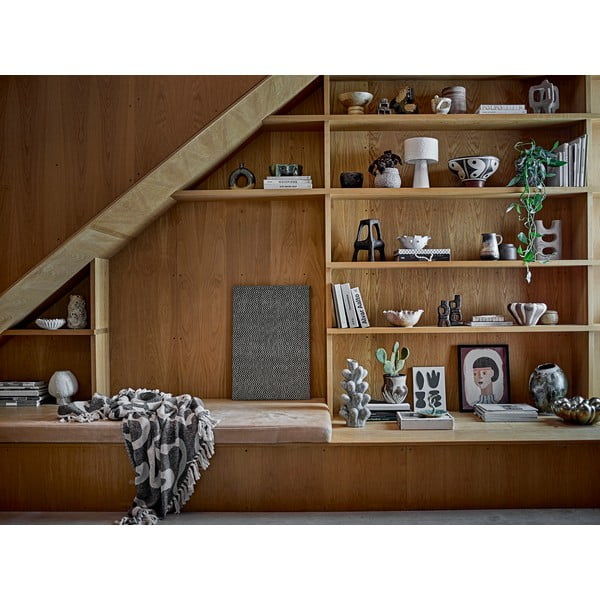 Fekete-bézs újrahasznosított pamut takaró 130x160 cm Salobre – Bloomingville-image-4