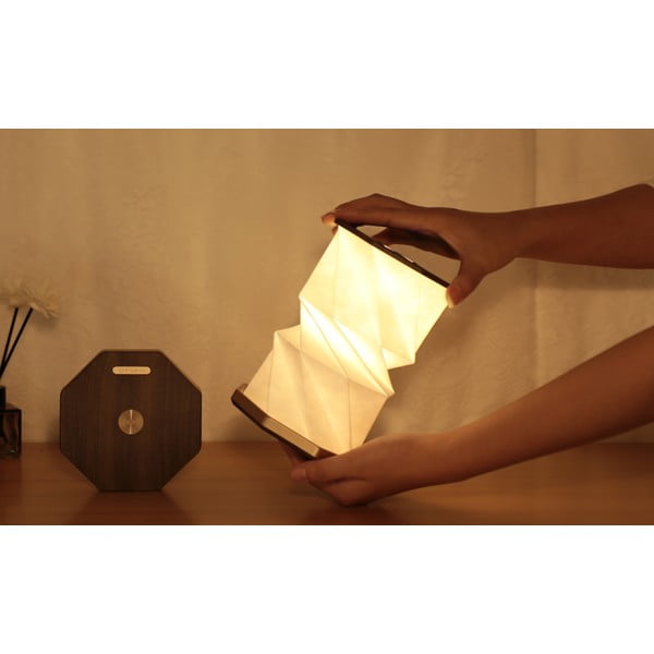 Barna LED asztali lámpa (magasság 18 cm) Twist Hexagon – Gingko