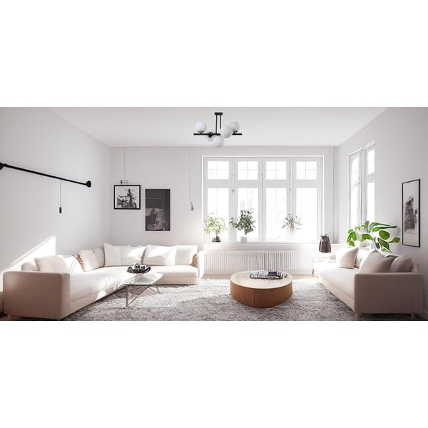 Fehér-fekete mennyezeti lámpa üveg búrával ø 15 cm Sail – Squid Lighting-image-1