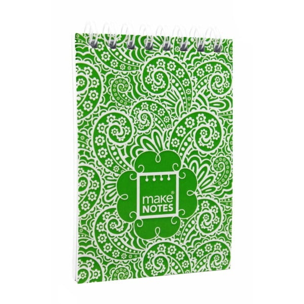 Paisley One zöld jegyzettömb, A7, 64 lap - Makenotes