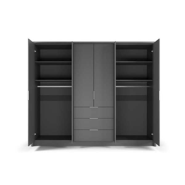 Szürke ruhásszekrény 255x217 cm Wells - Cosmopolitan Design-image-4