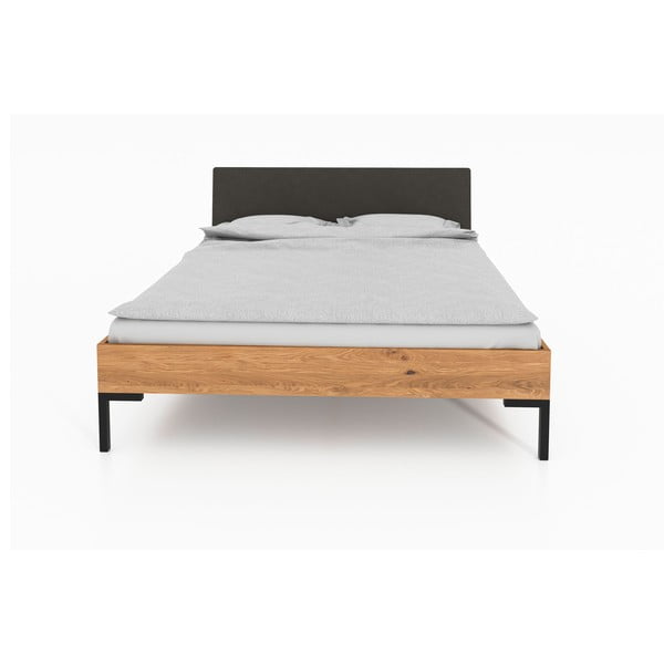 Tölgyfa franciaágy kárpitozott ágytamlával 140x200 cm Abies 1 - The Beds-image-3