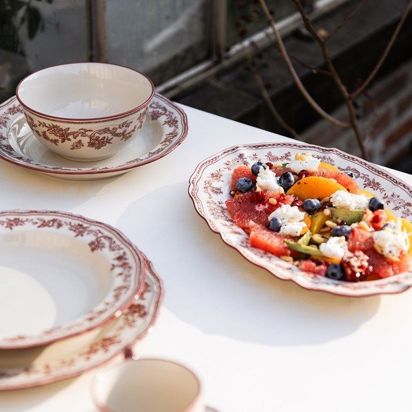 Borvörös-elefántcsont színű porcelán tálka Cyril – S|P Collection-image-2