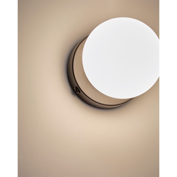 Fehér-fekete fém fali lámpa ø 8 cm Brisia – Kave Home-image-1
