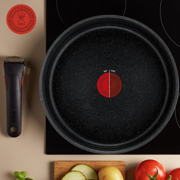 Indukciós tűzhelyhez alkalmas alumínium edénykészlet tapadásmentes bevonattal, levehető nyéllel, 3 db-os INGENIO Black stone L3998902 – Tefal-image-1