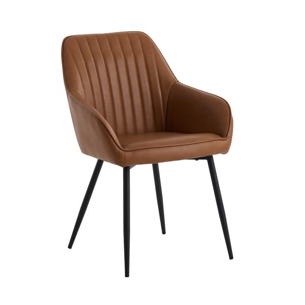 Barna kárpitozott karfás étkezőfotel szett 2 db-os Nolan Stripe – Unique Furniture