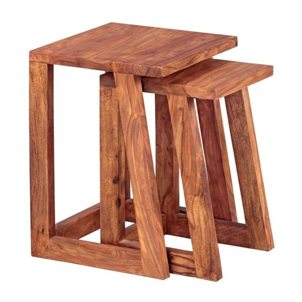 Luana rakodóasztal szett tömör paliszander fából, 2 darab - Skyport