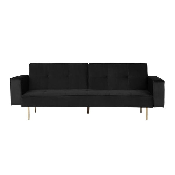 Calum fekete kinyitható kanapé bársony kárpittal - Monobeli