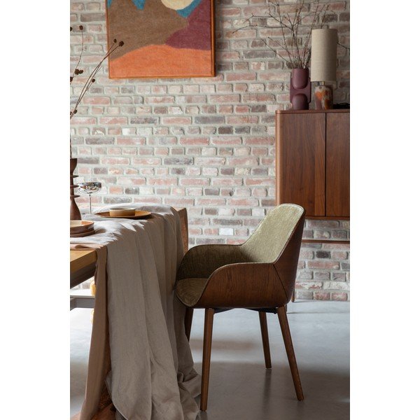 Zöld kárpitozott karfás étkezőfotel Taylor – Dutchbone-image-1