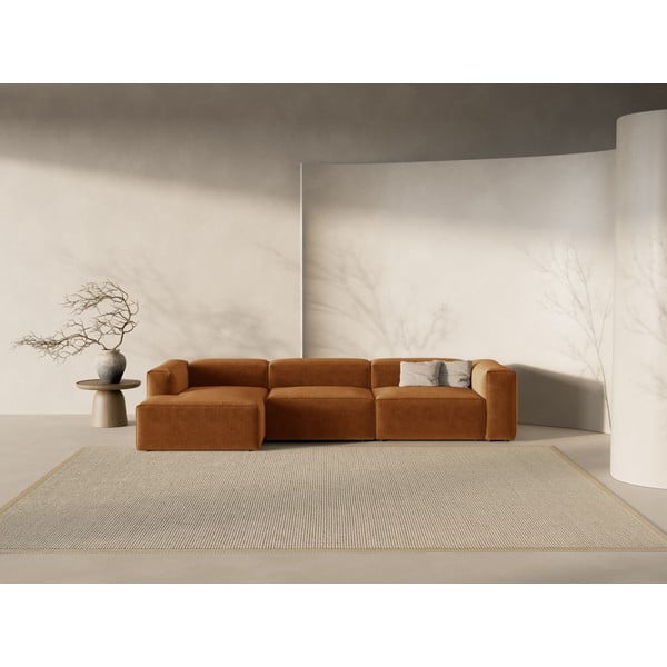 Téglavörös sarokkanapé (bal oldali-heverő résszel) Bergamo – Cosmopolitan Design-image-1