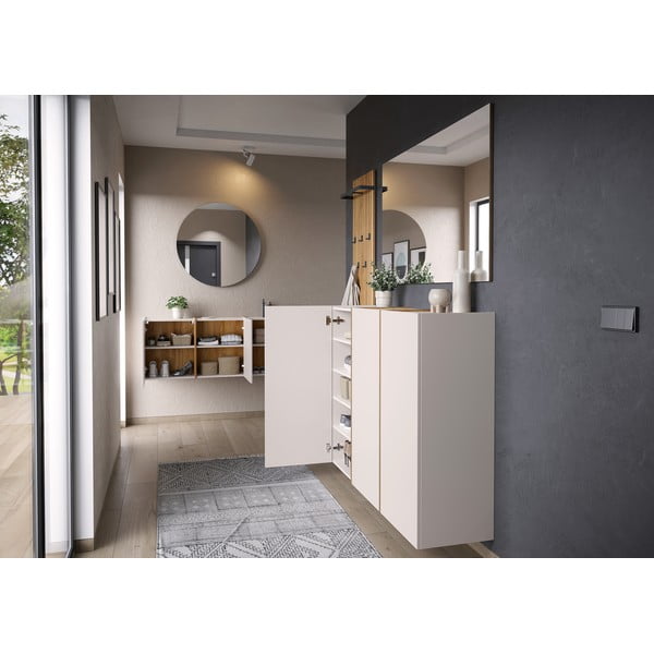 Krémszínű előszoba szekrény 138x55x29 cm Libbiano – Germania-image-4