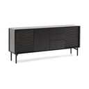 Fekete komód tölgyfa dekorral 200x86x45 cm Lenon – Kave Home