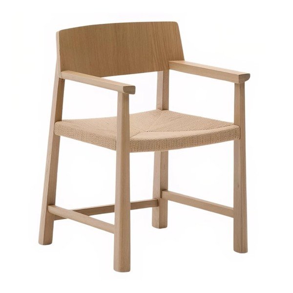 Natúr színű tölgyfa karfás étkezőfotel Idun – Kave Home