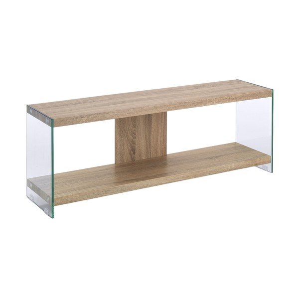 Natúr színű üveg TV-állvány 120x45x29,5 cm Nancy – Tomasucci