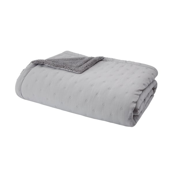 Szürke sherpa steppelt ágytakaró 220x230 cm Cosy Nori – Catherine Lansfield