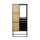 Fekete rattan bortartó szekrény 16 palackhoz, 80x175 cm Guuji - White Label