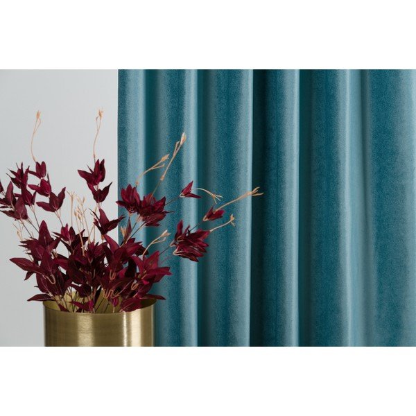 Türkiz bársony függöny 140x260 cm Novara – Mendola Fabrics-image-3