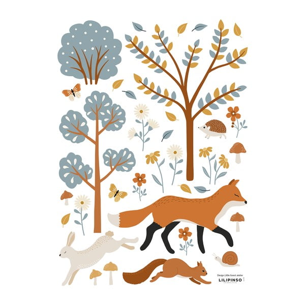 Matrica lap 30x42 cm Woodland Animals & Fox – Lilipinso